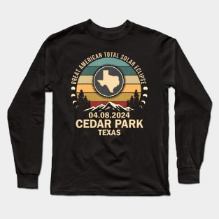 Cedar Park Texas Total Solar Eclipse 2024 Long Sleeve T-Shirt